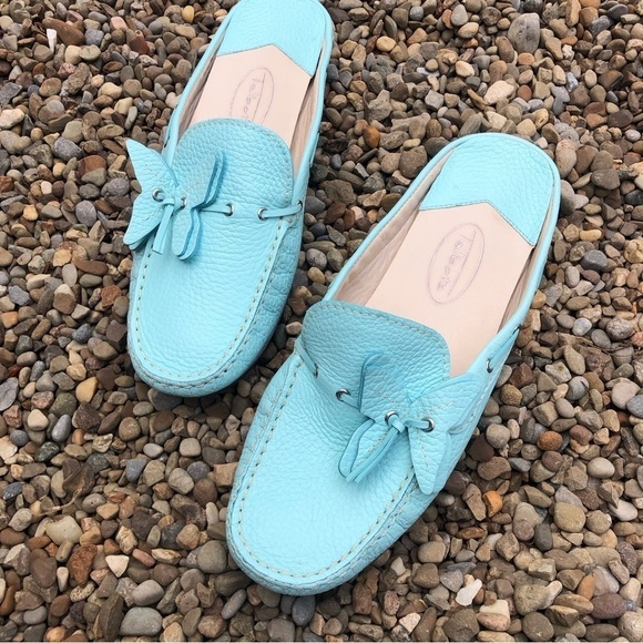 TALBOTS Slip On Mint Gisele Leather Loafers Slides Flats BUTTERFLY SHOES 5.5 B‍‍ - Picture 11 of 16